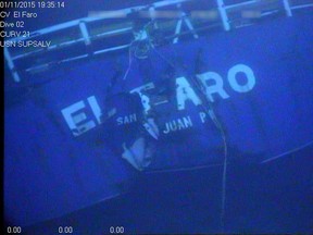 The stern of the sunken cargo ship El Faro