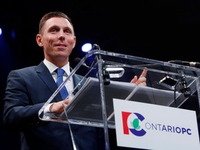 Ontario Progressive Conservative Leader Patrick Brown delivers a speech at the Ontario Progressive Conservative convention in Ottawa on March 5.