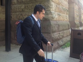 Mustafa Ururyar leaves Old City Hall Court in Toronto Tuesday May 24 after closing arguments in his sexual assault trial. He raped a fellow York University PhD student on Jan. 31, 2015.