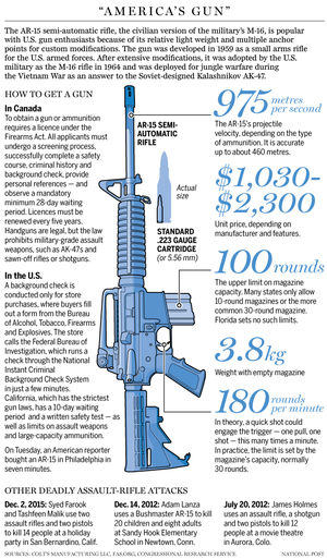 AR-15 semi-automatic rifle