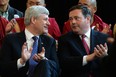 Stephen Harper with Jason Kenney during the 2015  federal election