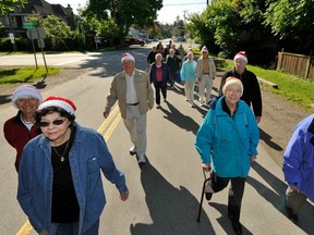 A seniors walking group in Crescent Beach, BC.