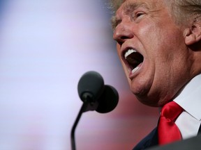 Donald Trump, 2016 Republican presidential nominee, speaks during the Republican National Convention (RNC) in Cleveland, Ohio, U.S., on Thursday, July 21, 2016. This evening marks the last night of a four-day Republican National Convention that has been defined by disorderly floor activity, divisions within the party, a plagiarized speech delivered by the nominee's wife and scattered protests in the streets of Cleveland.