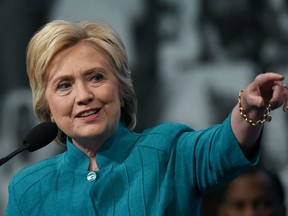 Democratic presidential candidate Hillary Clinton speaking in Las Vegas on Tuesday.