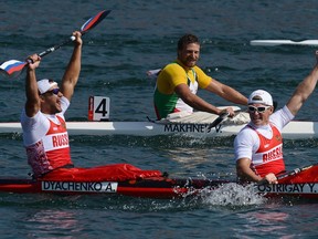 Alexander Dyachenko (L), an Olympic champion in 2012, was among five canoeists ruled out.