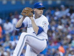 Toronto Blue Jays starting pitcher Aaron Sanchez threw seven shutout innings, surrendering just three hits, in a 4-2 win against the San Diego Padres on Monday.