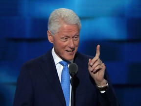 Former U.S. President Bill Clinton delivers remarks on the second day of the Democratic National Convention at the Wells Fargo Center, July 26, 2016 in Philadelphia, Pennsylvania.