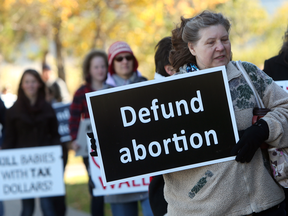 A Campaign Life Coalition rally. The anti-abortion group has its own candidate rating system to provide a guide to people who want its advice on who to support in any given contest.