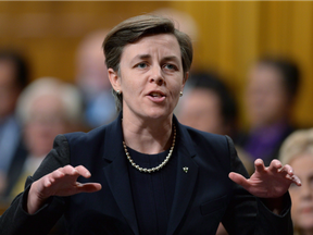 Kellie Leitch responds to a question during Question Period in the House of Commons on May 13, 2015.