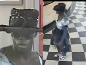 An armed man wearing a dress robbed a bank in New York.