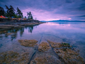 Salt Spring has the largest provincial campground at Ruckle Point, where happy campers overlook Swanson Channel in the most halcyon park imaginable.