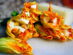 Zucchini flowers are perfect for stuffing.