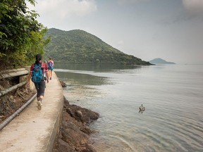 The pavement of the MacLehose Trail may prove irksome to seasoned hikers, but the walkway is kept in impeccable shape.