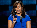 First Lady Michelle Obama speaks during the first day of the Democratic National Convention in Philadelphia, Monday, July 25, 2016.