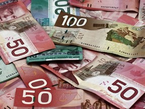 Piles of Canadian money, something certain federal riding associations now possess