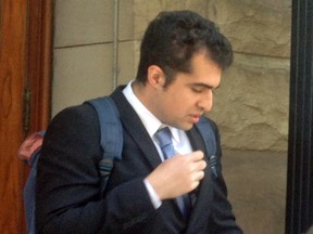 Mustafa Ururyar leaves Old City Hall Court in Toronto after closing arguments in his sexual assault trial on May 24. Ontario judge Marvin Zuker revoked Ururyar's bail on Monday after he was found guilty of sexual assault on Thursday.