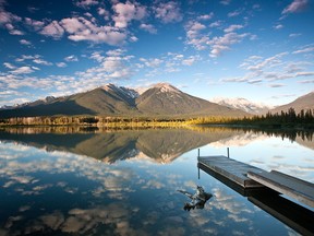 The Vermillion Lakes Road just minutes from the Banff townsite serves up splendid photo ops.