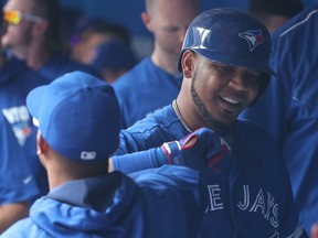 Blue Jays slugger Edwin Encarnacion hit a solo home run in the fourth inning in support of J.A. Happ during Toronto's 2-0 win over Seattle on Sunday, July 24, 2016.