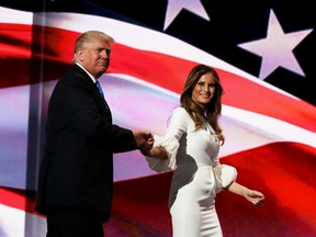 Presumptive Republican presidential nominee Donald Trump stands with his wife Melania after she delivered a speech on the first day of the Republican National Convention on July 18, 2016 at the Quicken Loans Arena in Cleveland, Ohio. The night was not without hitches, but this is hardly the first time pundits have predicted disaster for the Trump Campaign