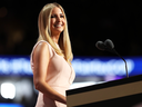 Ivanka Trump introduces her father Donald Trump at the Republican National Convention on July 21, 2016 in Cleveland.