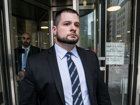 Const. James Forcillo leaves a Toronto courthouse after a sentencing hearing on May 18, 2016.
