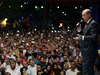 Turkish President Recep Tayyip Erdogan addresses supporters gathered in front of his residence in Istanbul, early Tuesday, July 19.
