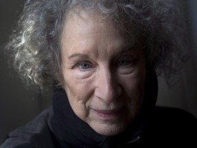 Author Margaret Atwood is pictured in a Toronto hotel room on Tuesday March 6, 2012