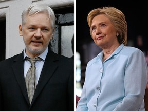 WikiLeaks founder Julian Assange and HIllary Clinton