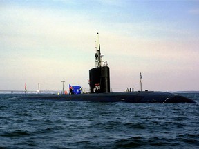 The USS Hartford, anchored off the U.S. Naval Academy. American submarines have become critical platforms for U.S. cyber warfare.