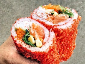 Flamin- Hot Cheetos line this spicy sushi burrito