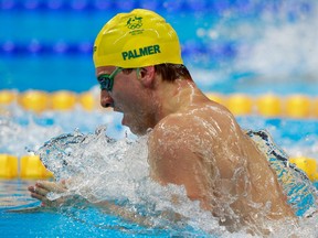 Australia's Joshua Palmer competes in the men's 100m breaststroke heats in Rio on Aug. 6.
