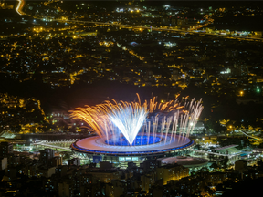 Fireworks were tested for the opening ceremony of the Rio Olympic Games on Wednesday.