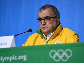 In this Aug. 15 file photo, Mario Andrada, the chief spokesman for the Rio 2016 organizing committee, speaks at a press briefing.