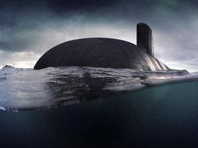 This computer-generated handout image released by the French industrial naval, defence and energy group DCNS on April 26, 2016 shows a 4,500 tonne Barracuda shortfin submarine