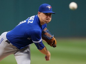 Aaron Sanchez pitches during an Aug. 20 start against the Cleveland Indians.