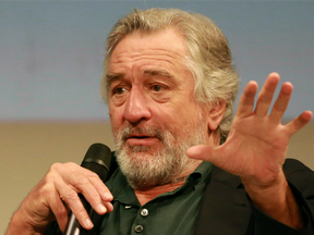 Actor Robert De Niro addresses journalist in Sarajevo, Bosnia on Saturday, Aug. 13, 2016, during the 22nd Sarajevo Film Festival.