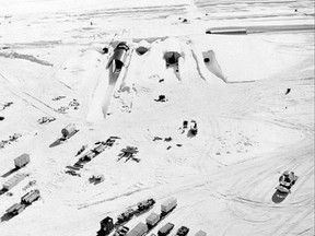 Construction of Camp Century in Greenland in 1959.