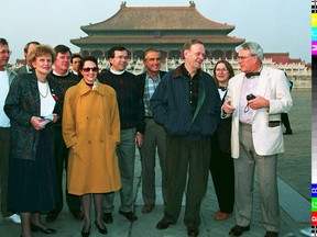 Then-Prime Minister Jean Chretien with his wife Aline and provincial premiers on a "Team Canada" delegation to China in 1994.