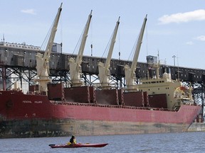 A Norwegian freighter docks at the Port of Churchill in 2005.