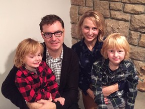 Devin Dubois, his wife Maeghan and their sons Hudson and Hugo pose in this undated family handout photo.