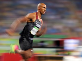 Damian Warner of Canada runs in the men's decathlon 400m at Rio 2016.