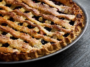 Blueberry-Nectarine Lattice Pie.