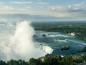 Niagara Falls sends 168,000 cubic metres of water over the Falls every minute at peak times, according to the Niagara Parks Commission.