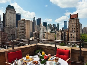 The penthouse suite of the Plaza Athenee overlooks Manhattan’s skyline