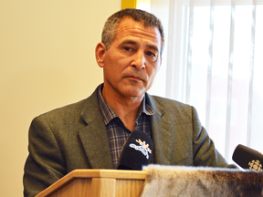 Nunavut MP Hunter Tootoo at his Iqaluit constituency office on July 27, his first public appearance since he resigned from the federal cabinet and the Liberal caucus.