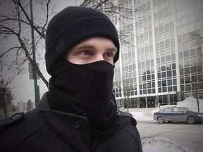 Aaron Driver outside the Law Courts in Winnipeg on Feb. 2, 2016.