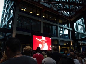 Massive crowds, like this one in Vancouver, gathered across Canada to watch what many fear was Downie's final performance.