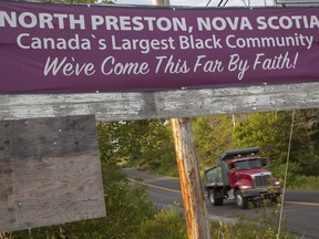 A large sign greets visitors to  the community of North Preston, N.S.
