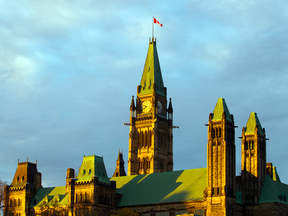 Parliament Hill buildings in Ottawa.