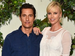 Matthew McConaughey and Charlize Theron at photo call for Kubo and the Two Strings in July 2016 in Los Angeles.